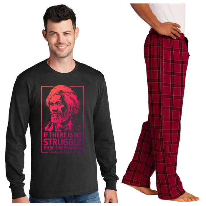 Frederick Douglas No Struggle Progress Black History Gift Long Sleeve Pajama Set