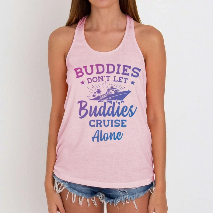 Friends Do Not Let Buddies Cruise Alone Cruise Lover Cute Gift Women's Knotted Racerback Tank