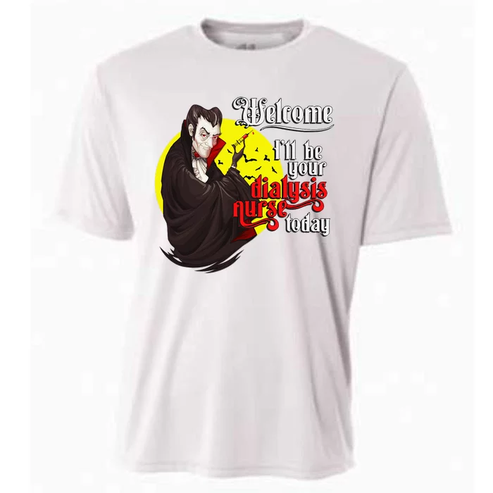 Funny Dialysis Nurse A Vampire Dialysis Nurse Cooling Performance Crew T-Shirt