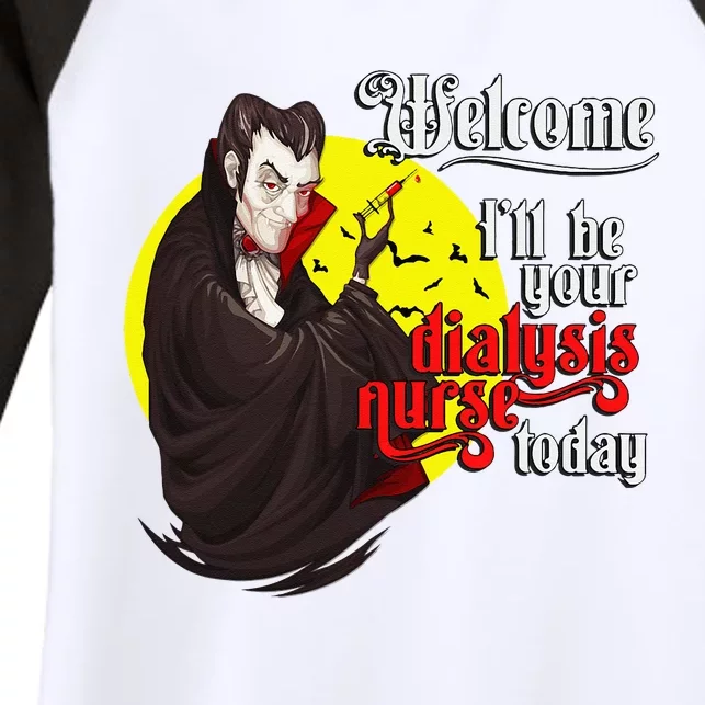 Funny Dialysis Nurse A Vampire Dialysis Nurse Women's Tri-Blend 3/4-Sleeve Raglan Shirt