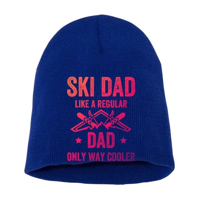 Fathers Day Novelty For Cool Ski Dad Gift Short Acrylic Beanie