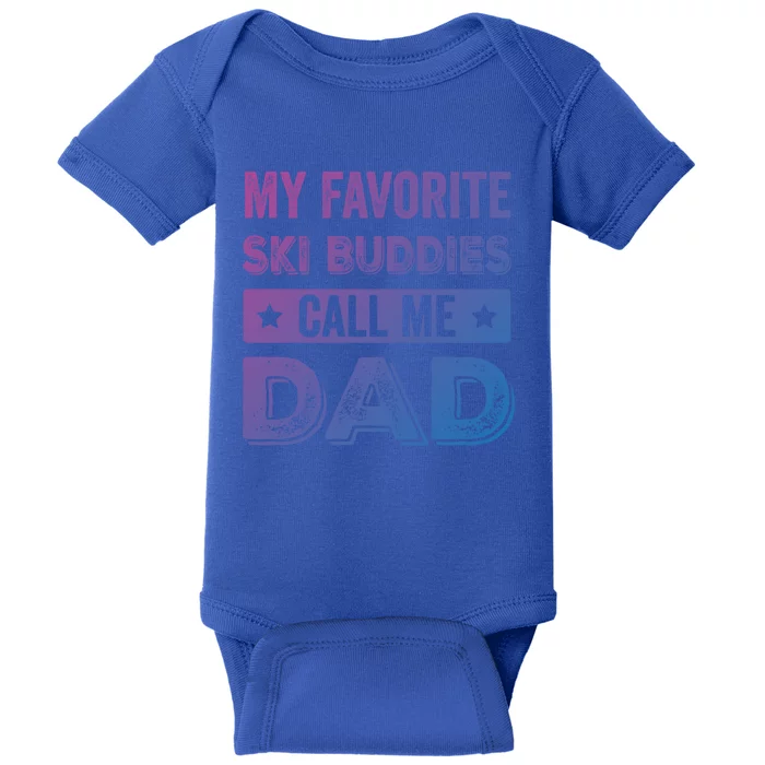 Fathers Day Novelty For Funny Ski Dad Gift Baby Bodysuit