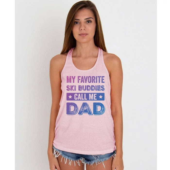 Fathers Day Novelty For Funny Ski Dad Gift Women's Knotted Racerback Tank