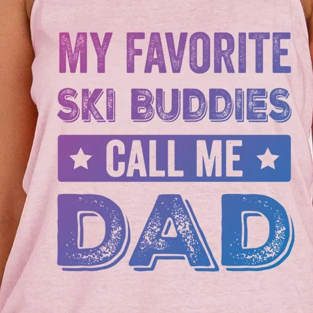 Fathers Day Novelty For Funny Ski Dad Gift Women's Knotted Racerback Tank