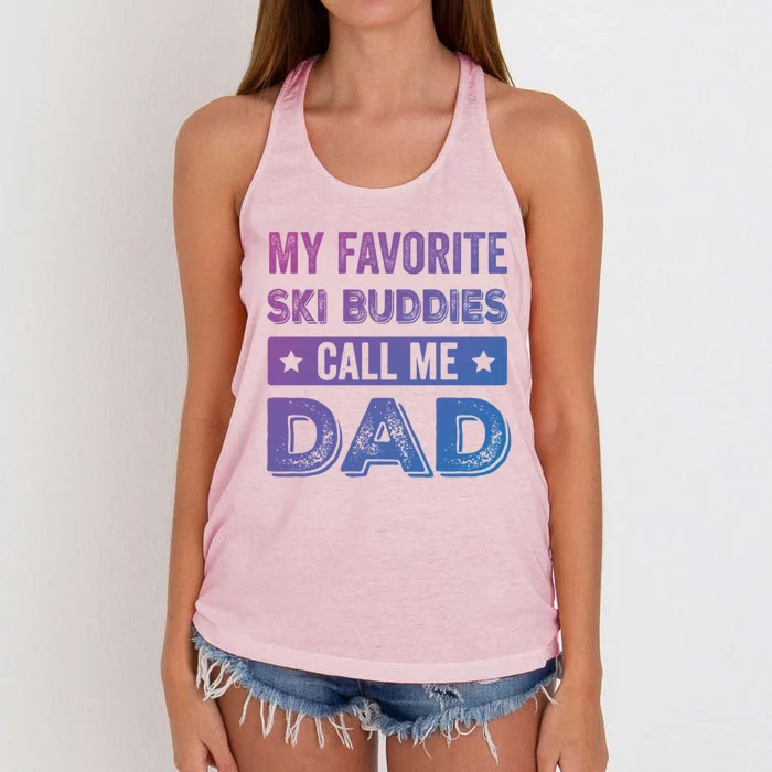 Fathers Day Novelty For Funny Ski Dad Gift Women's Knotted Racerback Tank