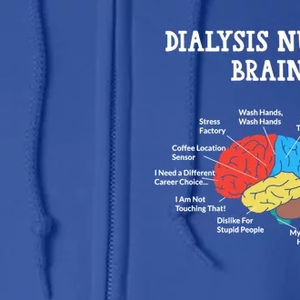 Funny Dialysis Nurse Brain Anatomy Nephrology Nursing Gift Full Zip Hoodie