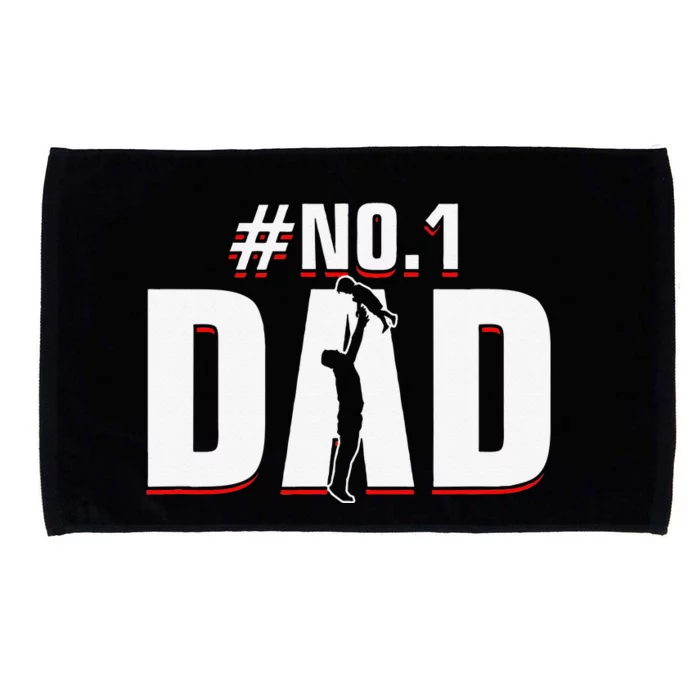 Fathers Day Number 1 Dad No. 1 Father Appreciation Microfiber Hand Towel