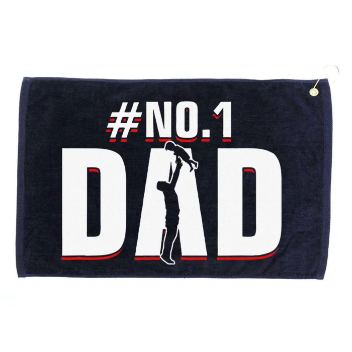 Fathers Day Number 1 Dad No. 1 Father Appreciation Grommeted Golf Towel