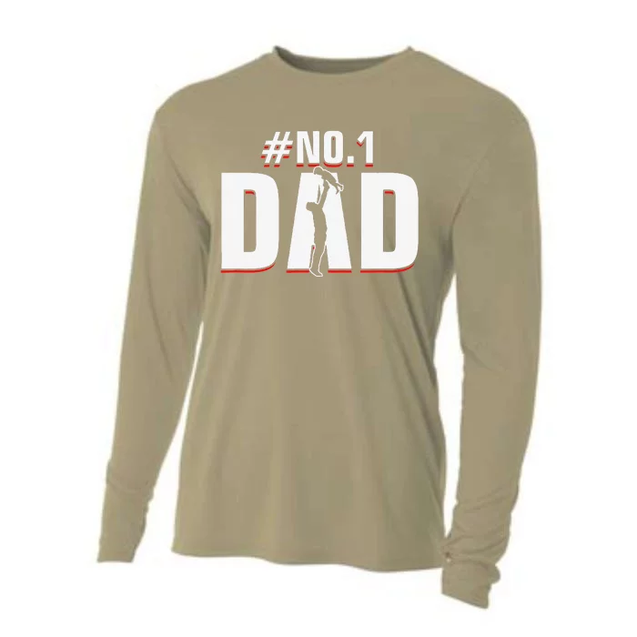 Fathers Day Number 1 Dad No. 1 Father Appreciation Cooling Performance Long Sleeve Crew