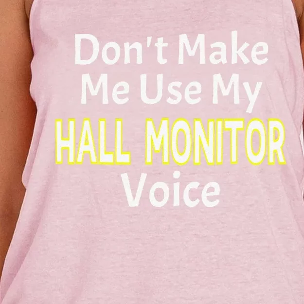 First Day Of School Hall Monitor Women's Knotted Racerback Tank