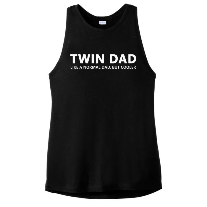 Funny Dad Of Twins Twin Dad Ladies Tri-Blend Wicking Tank