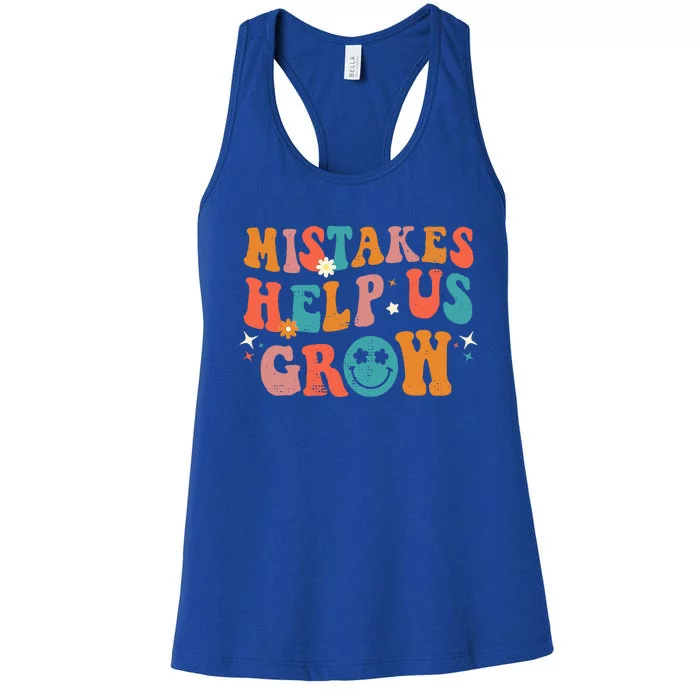 First Day Of School Back To School Mistakes Help Us Grow Women's Racerback Tank