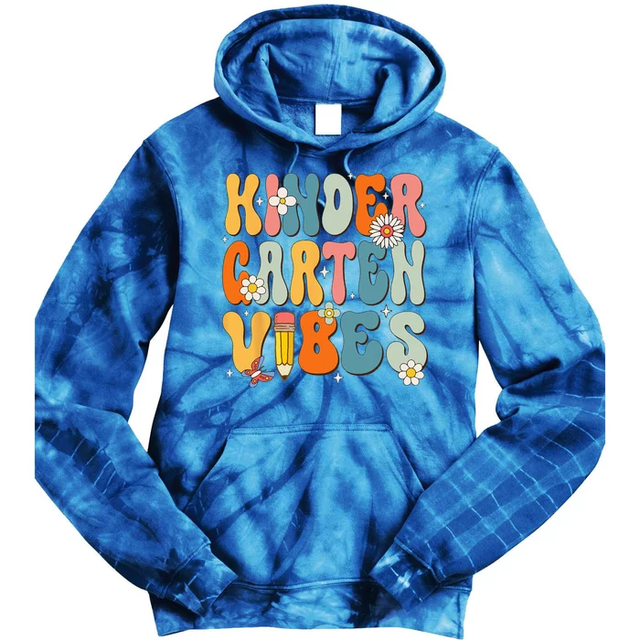 First Day Of School Kindergarten Vibes Back To School Tie Dye Hoodie