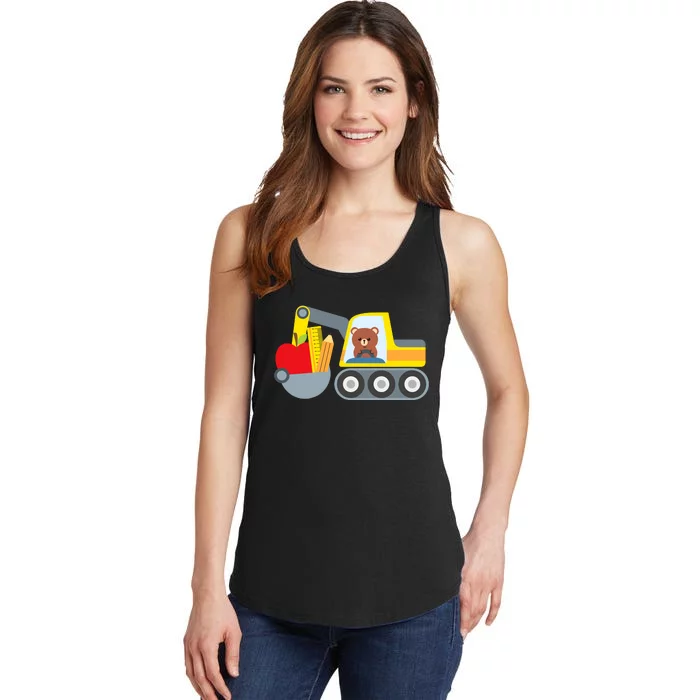 First Day Of School Boy Back To School Supply Truck Ladies Essential Tank