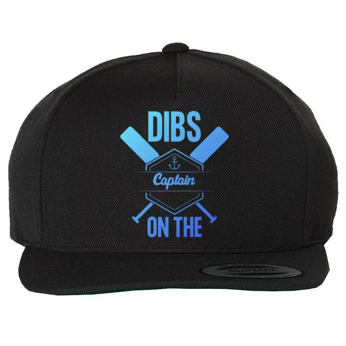 Funny Dibs On The Captain Captain Wife Funny Gift Wool Snapback Cap