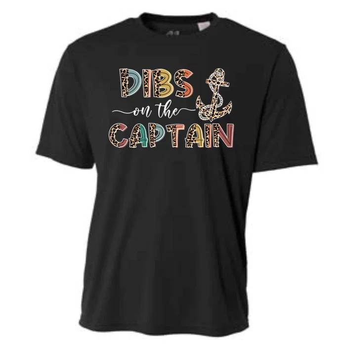 Funny Dibs On The Captain Leopard Summer Vibes Vacation Gift Cooling Performance Crew T-Shirt