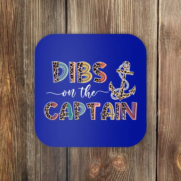 Funny Dibs On The Captain Leopard Summer Vibes Vacation Gift Coaster