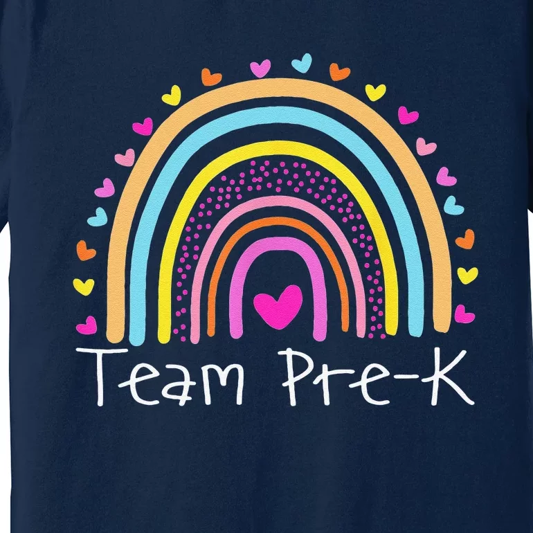 First Day Of Team PreK Squad Crew Preschool Teacher Rainbow Premium T-Shirt