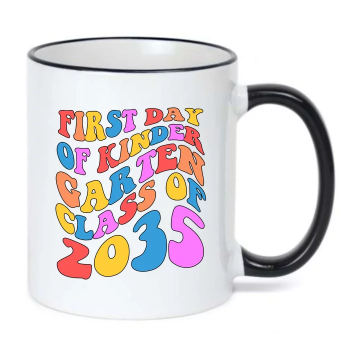 First Day Of Kindergarten Class Of 2035 Colorful Black Color Changing Mug