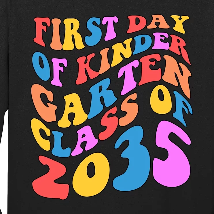 First Day Of Kindergarten Class Of 2035 Colorful Long Sleeve Shirt