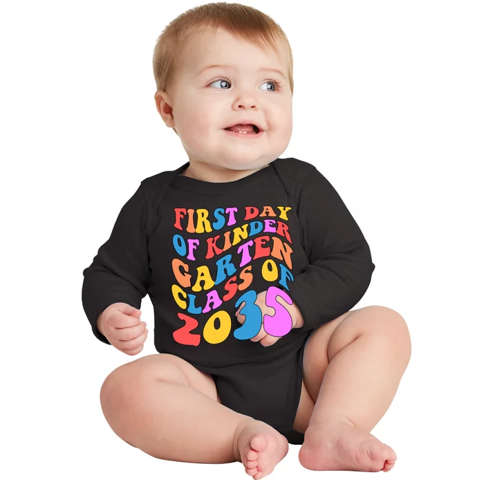 First Day Of Kindergarten Class Of 2035 Colorful Baby Long Sleeve Bodysuit