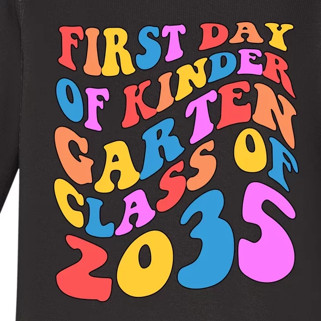 First Day Of Kindergarten Class Of 2035 Colorful Baby Long Sleeve Bodysuit