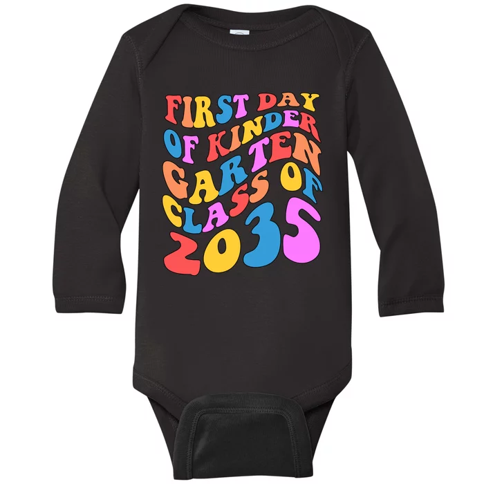 First Day Of Kindergarten Class Of 2035 Colorful Baby Long Sleeve Bodysuit