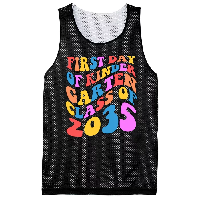 First Day Of Kindergarten Class Of 2035 Colorful Mesh Reversible Basketball Jersey Tank