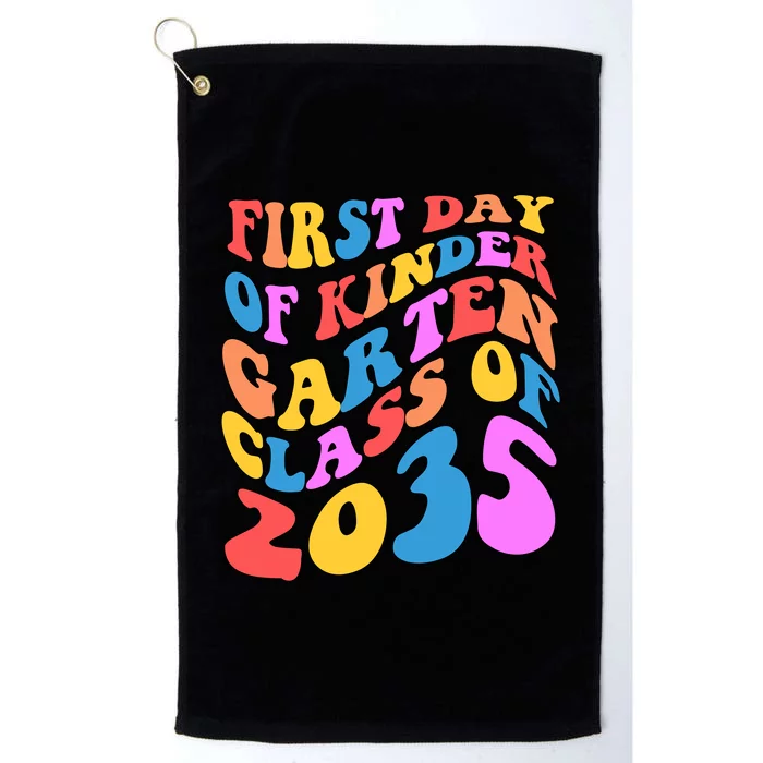 First Day Of Kindergarten Class Of 2035 Colorful Platinum Collection Golf Towel