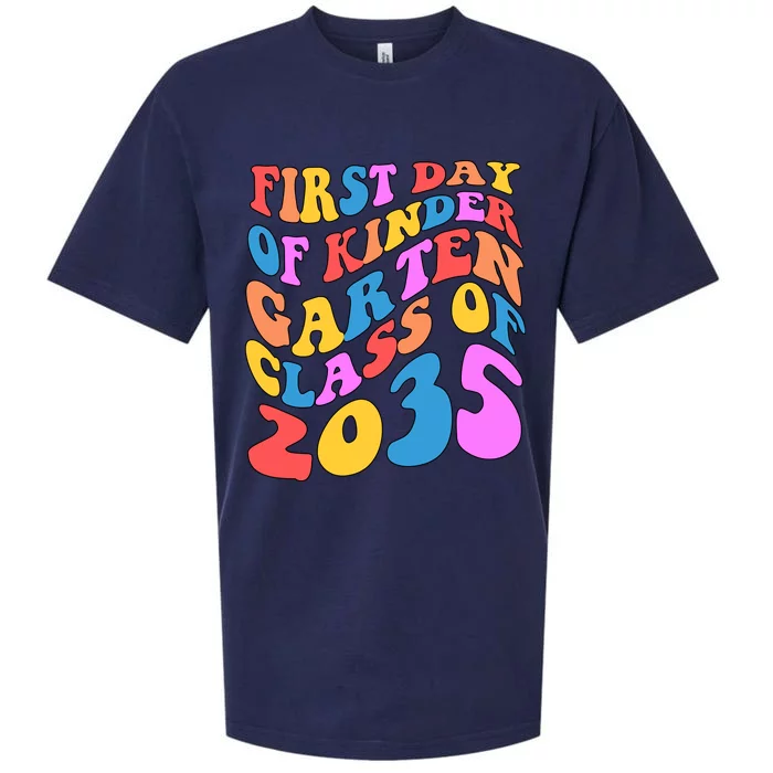 First Day Of Kindergarten Class Of 2035 Colorful Sueded Cloud Jersey T-Shirt