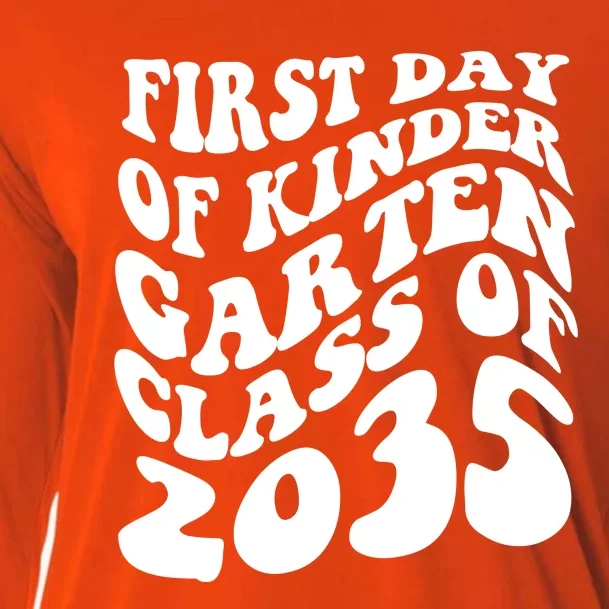 First Day Of Kindergarten Class Of 2035 Retro Cooling Performance Long Sleeve Crew