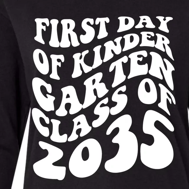 First Day Of Kindergarten Class Of 2035 Retro Womens Cotton Relaxed Long Sleeve T-Shirt