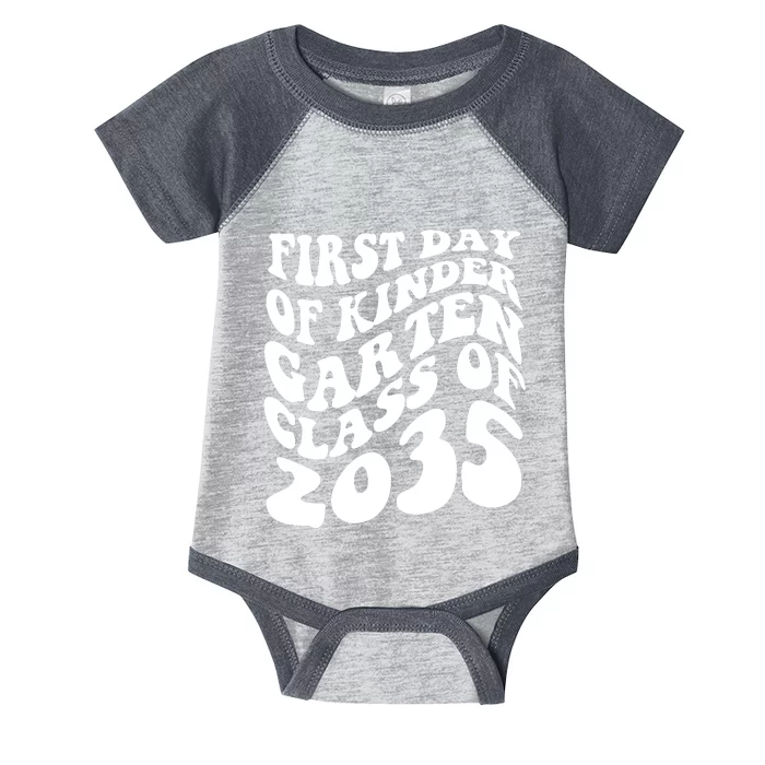 First Day Of Kindergarten Class Of 2035 Retro Infant Baby Jersey Bodysuit