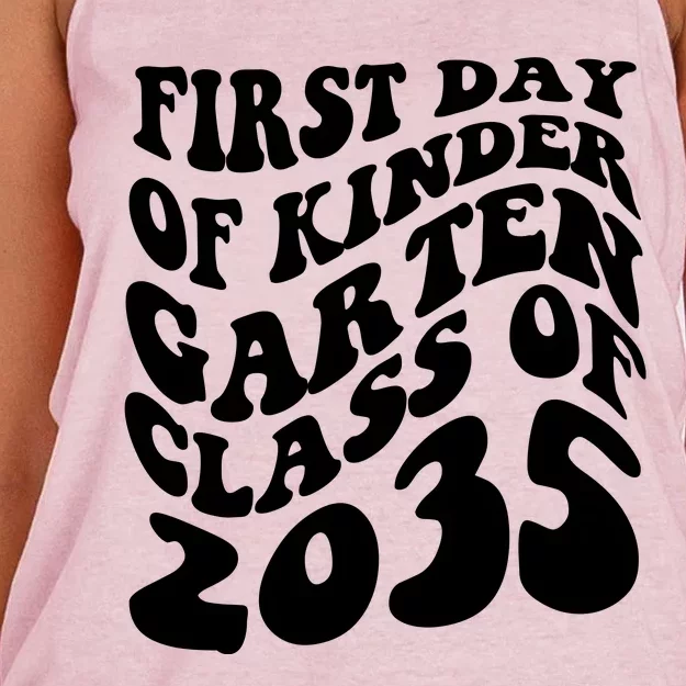 First Day Of Kindergarten Class Of 2035 Retro Women's Knotted Racerback Tank