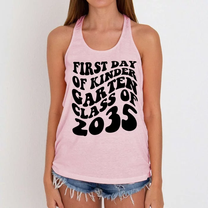 First Day Of Kindergarten Class Of 2035 Retro Women's Knotted Racerback Tank