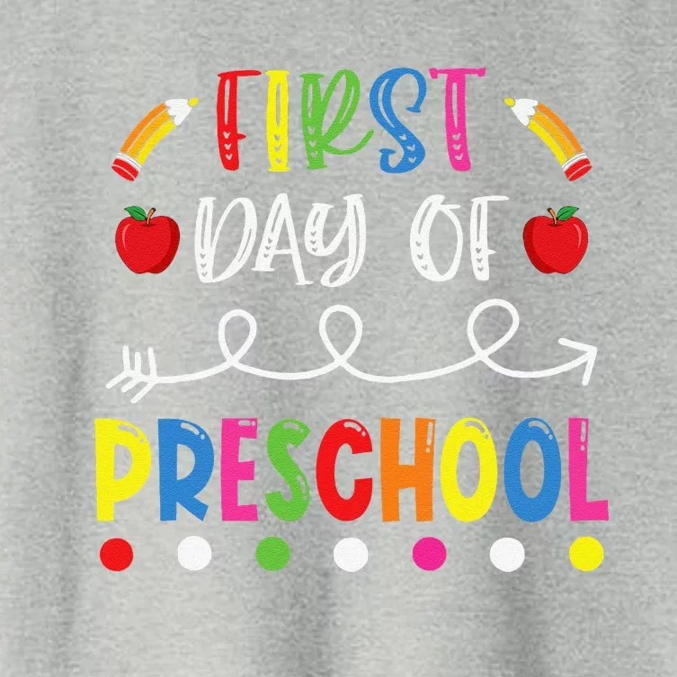 First Day Of Preschool Back To School Teacher Students Women's Crop Top Tee