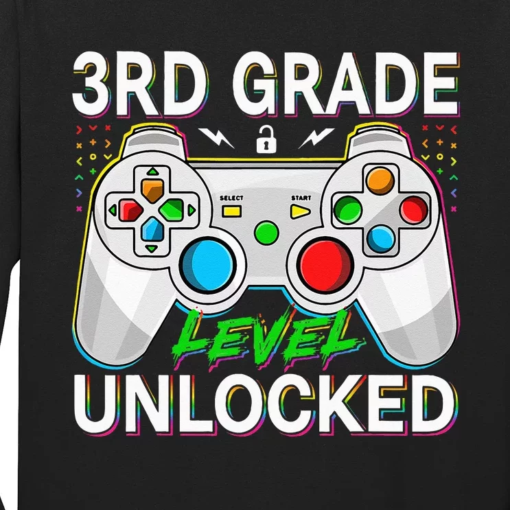 First Day Of 3rd Grade Level Unlocked School Gamer Kids Long Sleeve Shirt