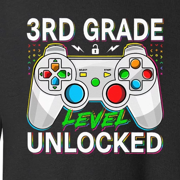 First Day Of 3rd Grade Level Unlocked School Gamer Kids Toddler Sweatshirt