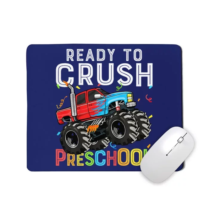 First Day Of Prek Ready To Crush Preschool Monster Truck Mousepad