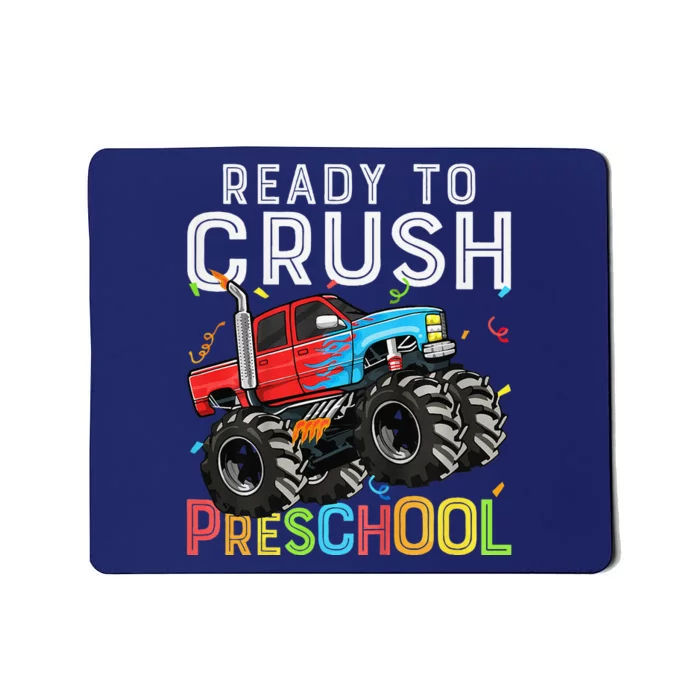 First Day Of Prek Ready To Crush Preschool Monster Truck Mousepad