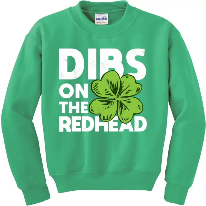 Funny Dibs On The Redhead For St Patricks Day Kids Sweatshirt