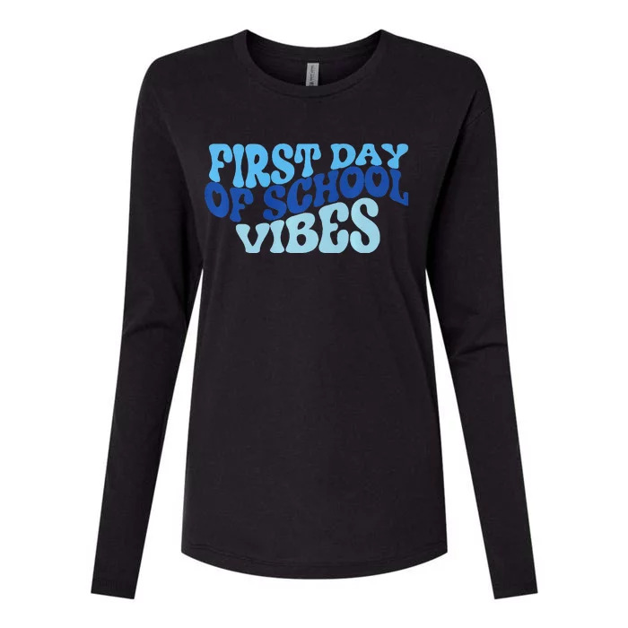 First Day Of School Vibes Womens Cotton Relaxed Long Sleeve T-Shirt