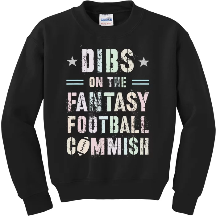 Funny Dibs On The Fantasy Football Commish Game Commissioner Kids Sweatshirt