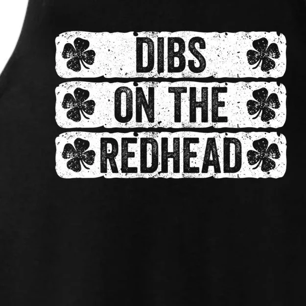 Funny Dibs On The Redhead For St Patricks Day Ladies Tri-Blend Wicking Tank