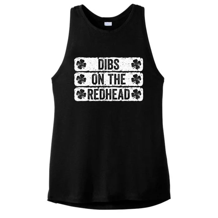 Funny Dibs On The Redhead For St Patricks Day Ladies Tri-Blend Wicking Tank