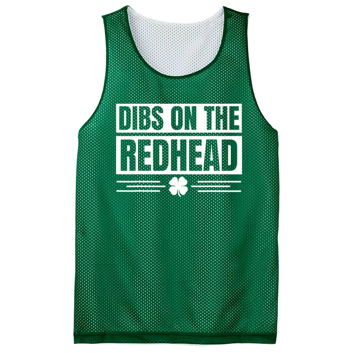 Funny Dibs On The Redhead For St Patricks Day Mesh Reversible Basketball Jersey Tank