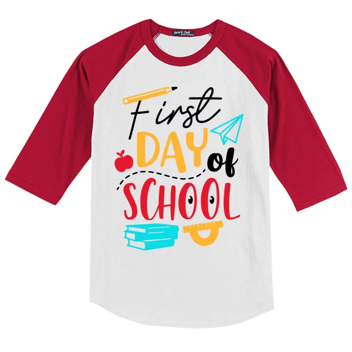 First Day Of School Cute Gift Kids Colorblock Raglan Jersey