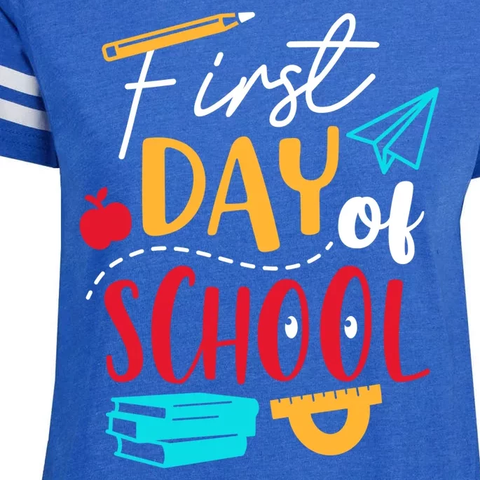 First Day Of School Cute Gift Enza Ladies Jersey Football T-Shirt