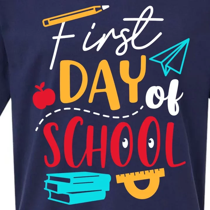 First Day Of School Cute Gift Sueded Cloud Jersey T-Shirt