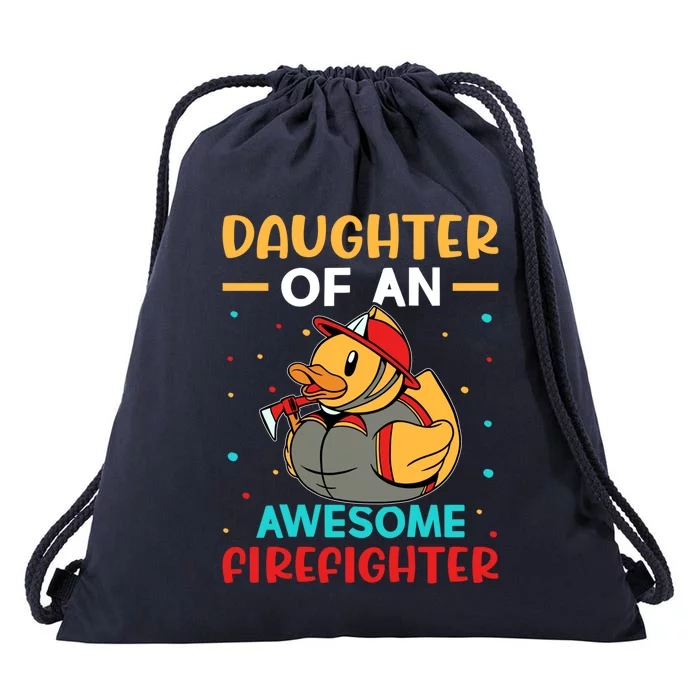 Firefighter: Daughter Of An Awesome Firefighter Cute Gift Drawstring Bag